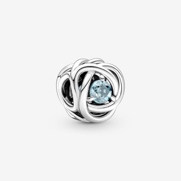 March Sea Aqua Blue Eternity Circle Charm Pandora Australia