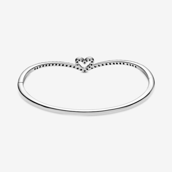 Sparkling Wishbone Heart Bangle Pandora Australia