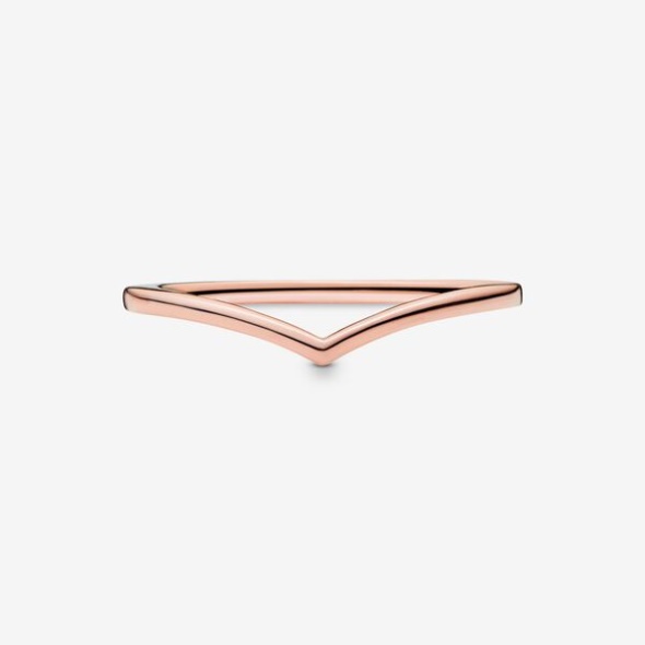 Polished Wishbone Ring Pandora Australia Rose Gold Plated