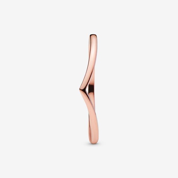 Polished Wishbone Ring Pandora Australia Rose Gold Plated