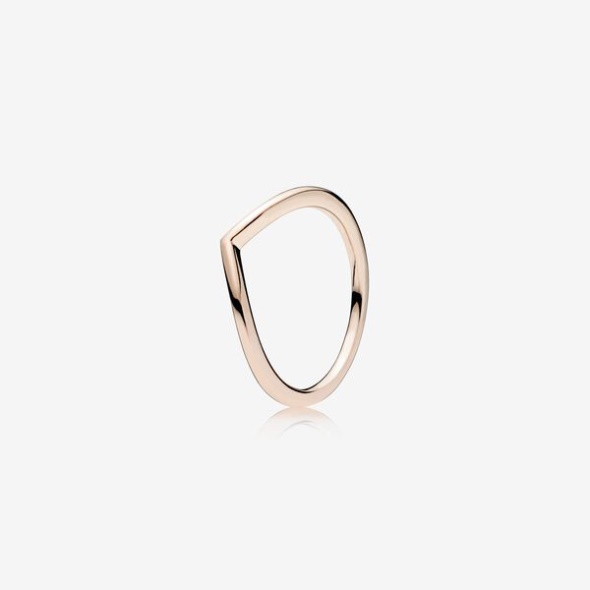 Polished Wishbone Ring Pandora Australia Rose Gold Plated