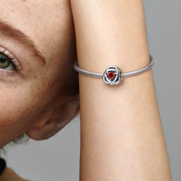 July True Red Eternity Circle Charm Pandora Australia