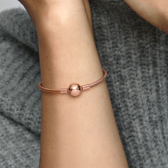 Pandora Australia Moments Snake Chain Bracelet Rose Gold Plated