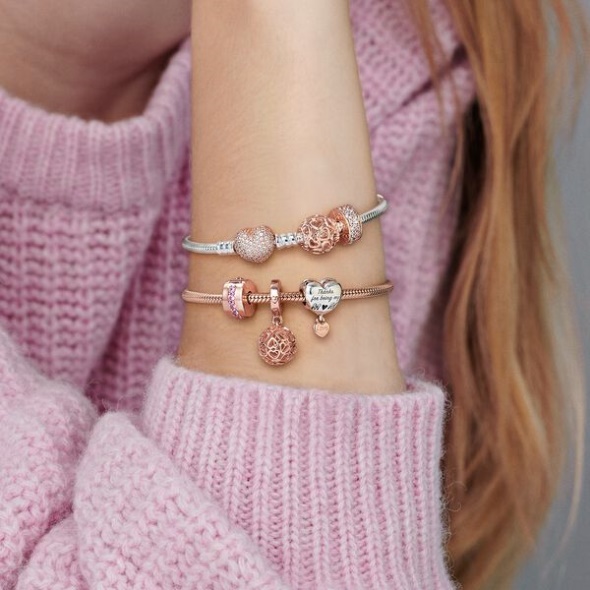 Pandora Australia Moments Snake Chain Bracelet Rose Gold Plated