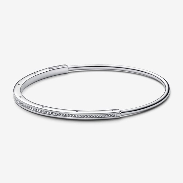 Pandora Australia Signature I-D Pave Bangle Sterling Silver