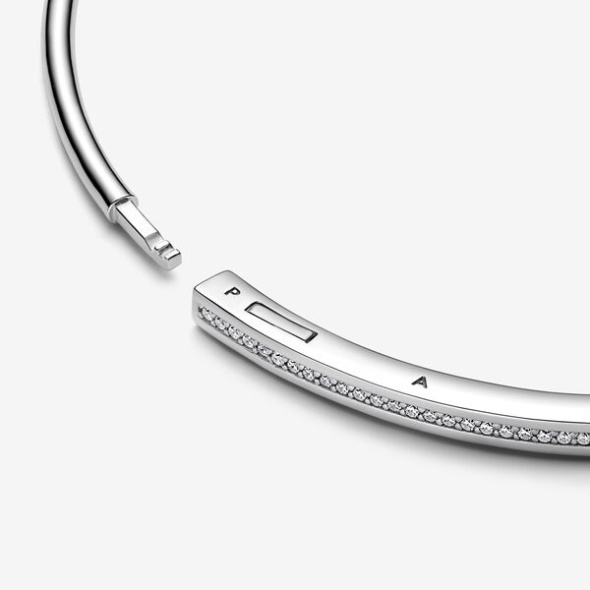 Pandora Australia Signature I-D Pave Bangle Sterling Silver