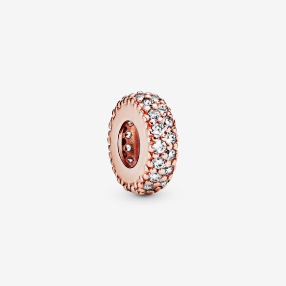 Clear Sparkle Spacer Charm Pandora Australia Rose Gold Plated