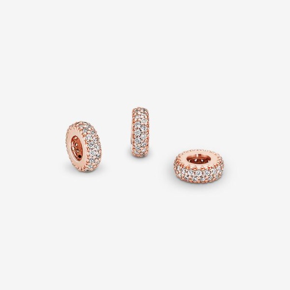 Clear Sparkle Spacer Charm Pandora Australia Rose Gold Plated