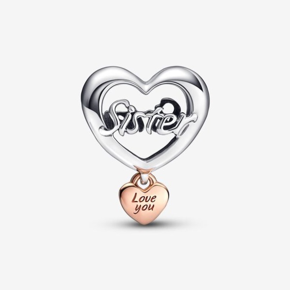 Love You Sister Heart Charm Pandora Australia