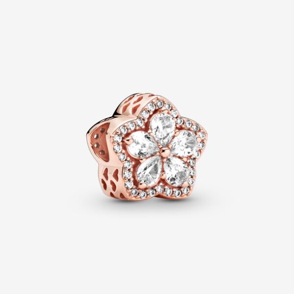 Sparkling Snowflake Pave Charm Pandora Australia Rose Gold Plated