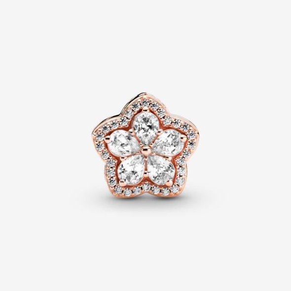 Sparkling Snowflake Pave Charm Pandora Australia Rose Gold Plated
