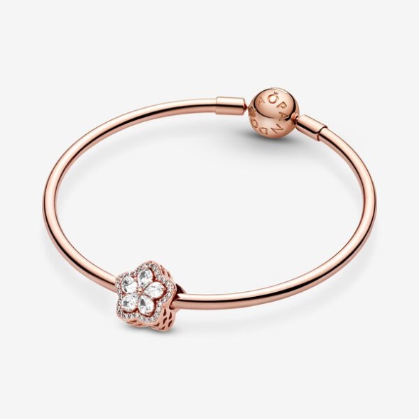 Sparkling Snowflake Pave Charm Pandora Australia Rose Gold Plated