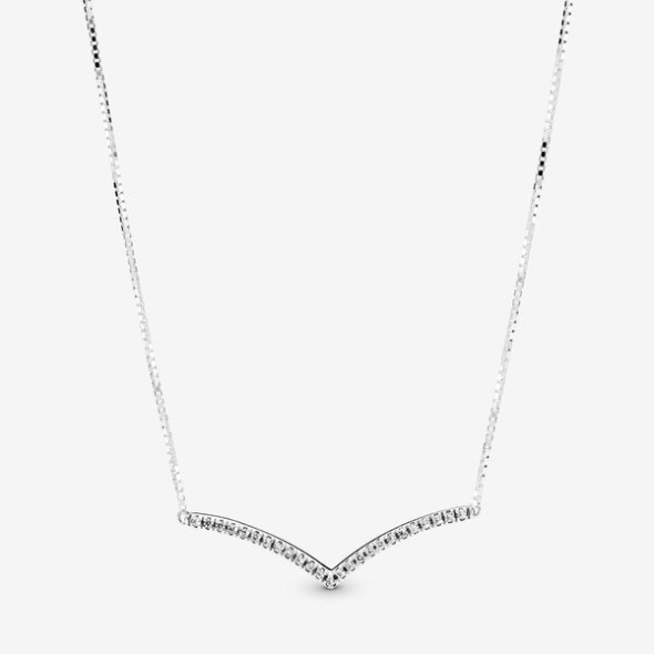 Sparkling Wishbone Necklace Pandora Australia