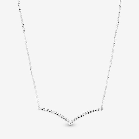 Sparkling Wishbone Necklace Pandora Australia