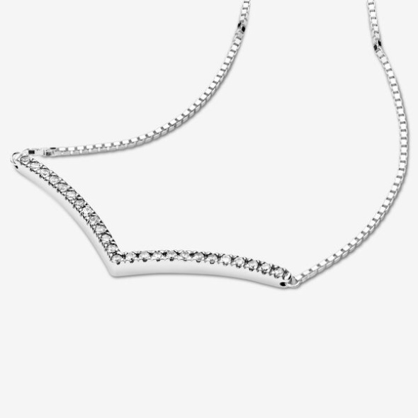 Sparkling Wishbone Necklace Pandora Australia