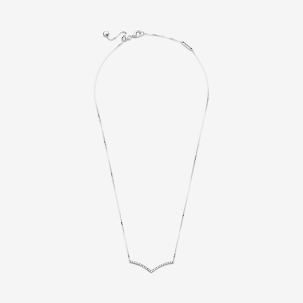 Sparkling Wishbone Necklace Pandora Australia