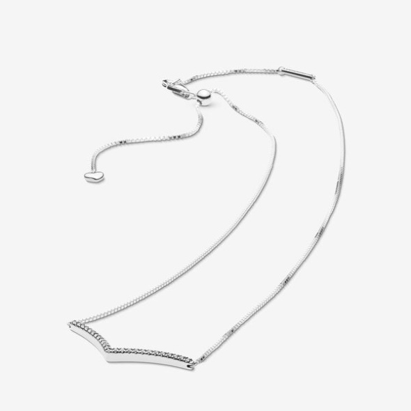 Sparkling Wishbone Necklace Pandora Australia
