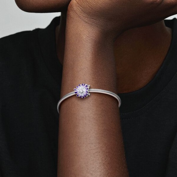 Purple Daisy Charm Pandora Australia Sterling Silver