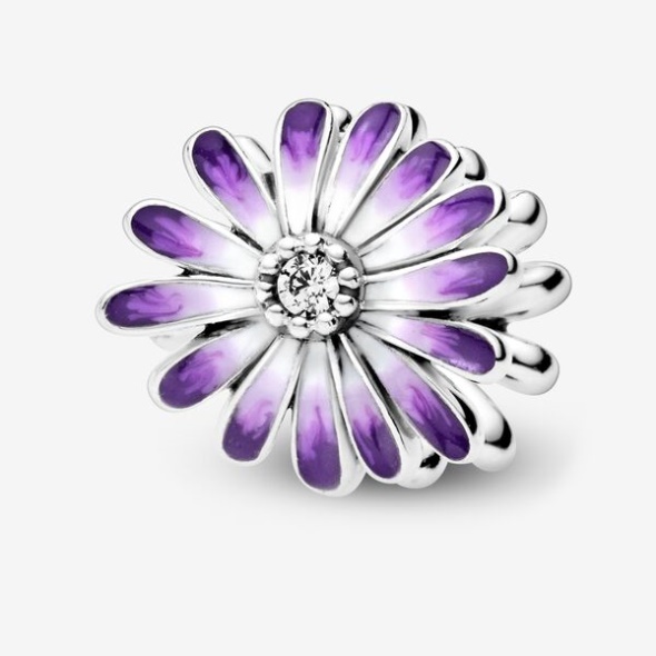 Purple Daisy Charm Pandora Australia Sterling Silver