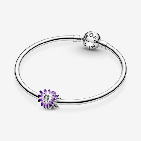 Purple Daisy Charm Pandora Australia Sterling Silver