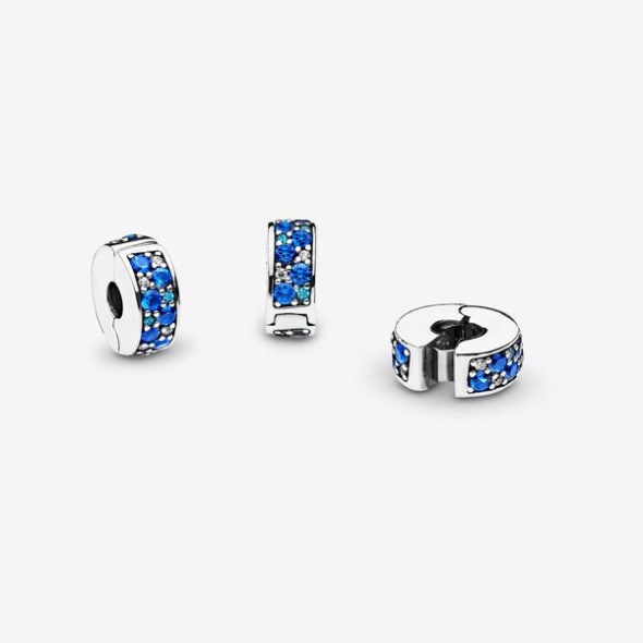 Blue Pave Clip Charm Pandora Australia