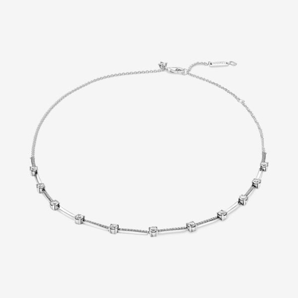 Sparkling Pave Collier Bars Necklace Pandora Australia