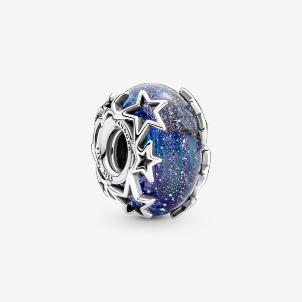 Galaxy Blue Star Murano Charm Pandora Australia