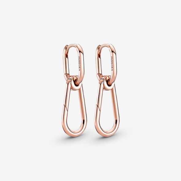 Pandora Australia Me Rose Hoop Link Earring Set