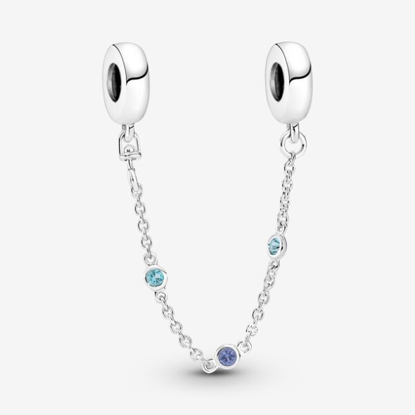 Triple Blue Stone Safety Chain Pandora Australia