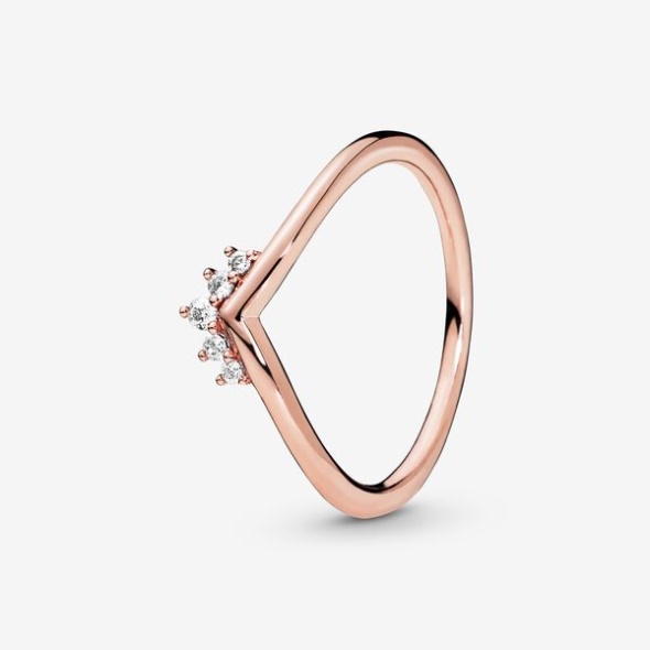 Tiara Wishbone Ring Pandora Australia Rose Gold Plated