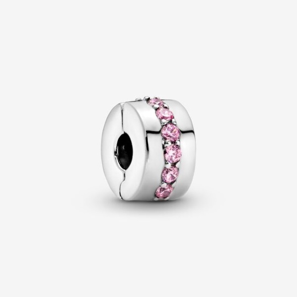 Pink Sparkling Row Clip Charm Pandora Australia