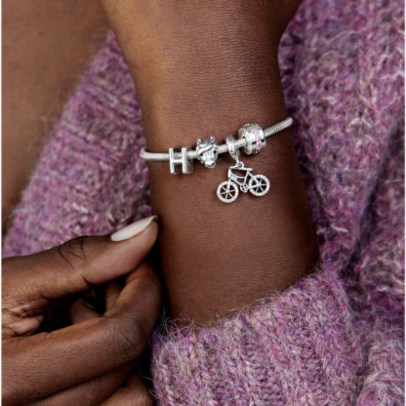 Pink Sparkling Row Clip Charm Pandora Australia