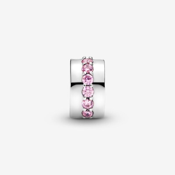 Pink Sparkling Row Clip Charm Pandora Australia