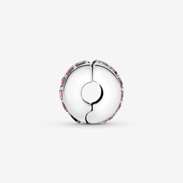 Pink Sparkling Row Clip Charm Pandora Australia