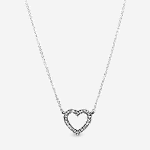 Sparkling Open Heart Necklace Pandora Australia