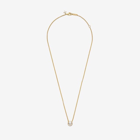 Sparkling Round Halo Pendant Collier Necklace Pandora Australia