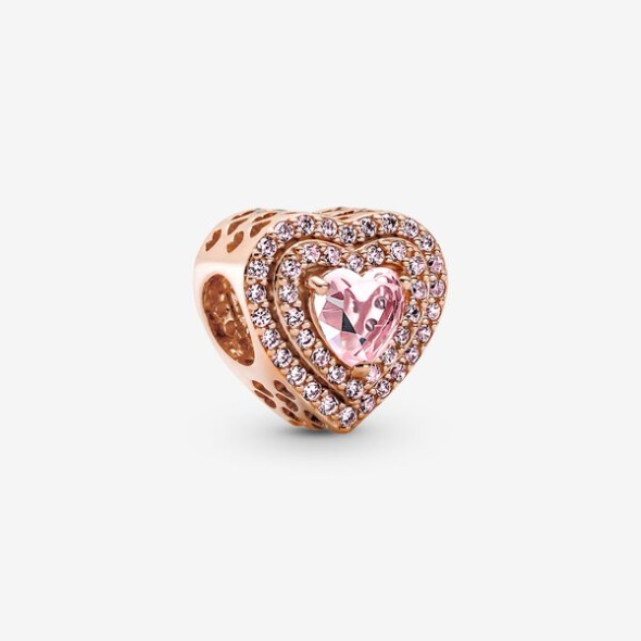 Sparkling Levelled Heart Charm Pandora Australia