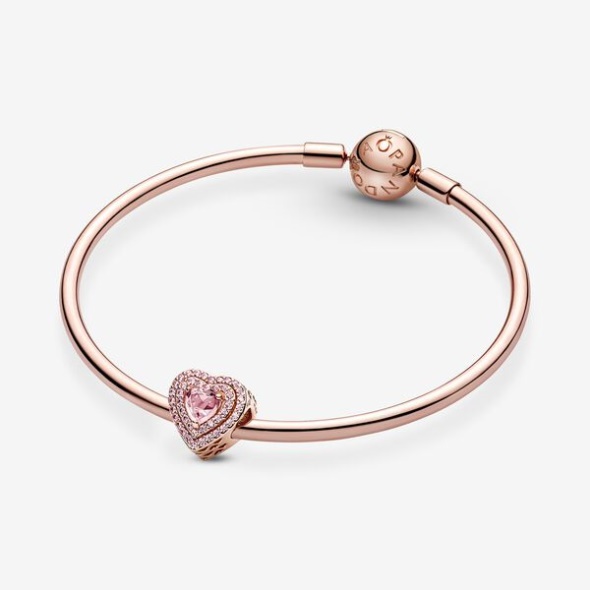 Sparkling Levelled Heart Charm Pandora Australia
