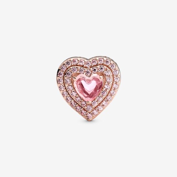 Sparkling Levelled Heart Charm Pandora Australia