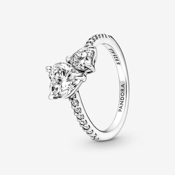 Double Heart Sparkling Ring Pandora Australia