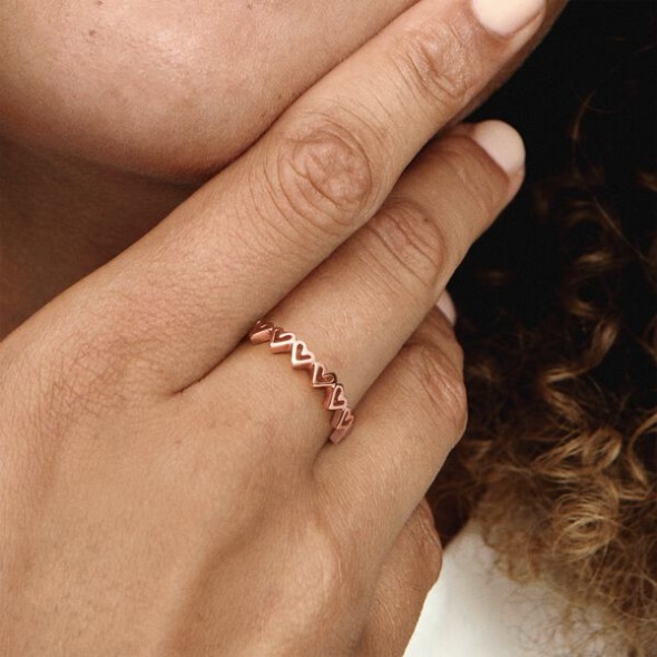 Freehand Hearts Ring-Final Sale Pandora Australia Rose Gold Plated