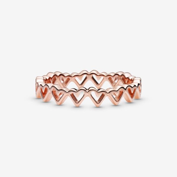 Freehand Hearts Ring-Final Sale Pandora Australia Rose Gold Plated