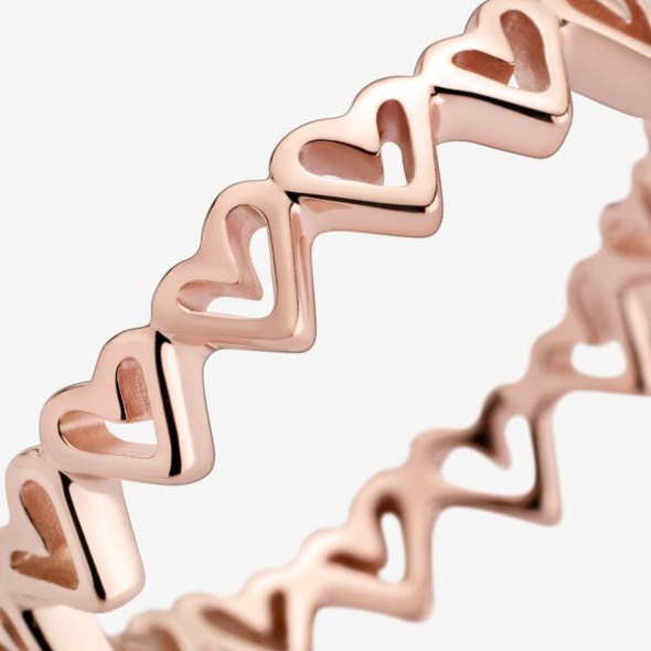 Freehand Hearts Ring-Final Sale Pandora Australia Rose Gold Plated