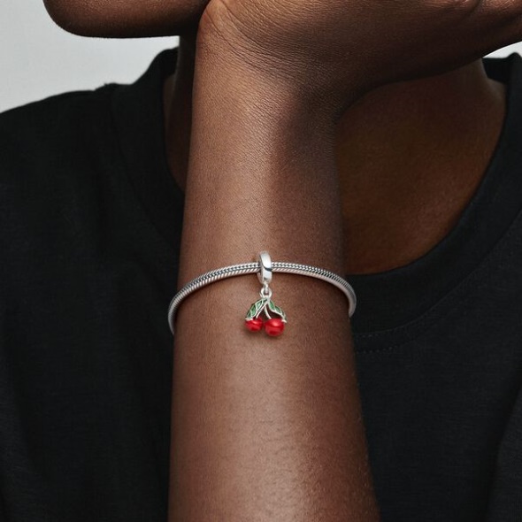 Asymmetrical Cherry Fruit Dangle Charm Pandora Australia