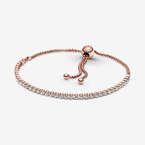 Sparkling Slider Tennis Bracelet Pandora Australia Rose Gold Plated