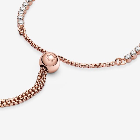 Sparkling Slider Tennis Bracelet Pandora Australia Rose Gold Plated