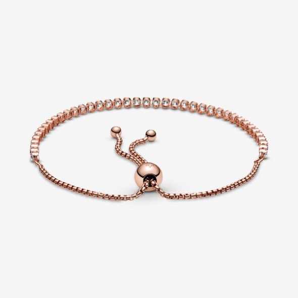 Sparkling Slider Tennis Bracelet Pandora Australia Rose Gold Plated