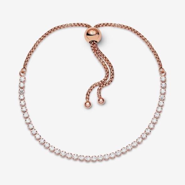 Sparkling Slider Tennis Bracelet Pandora Australia Rose Gold Plated