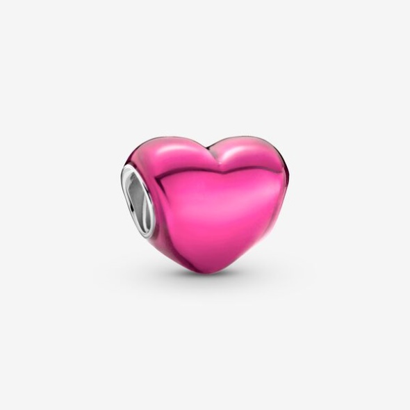 Metallic Pink Heart Charm Pandora Australia