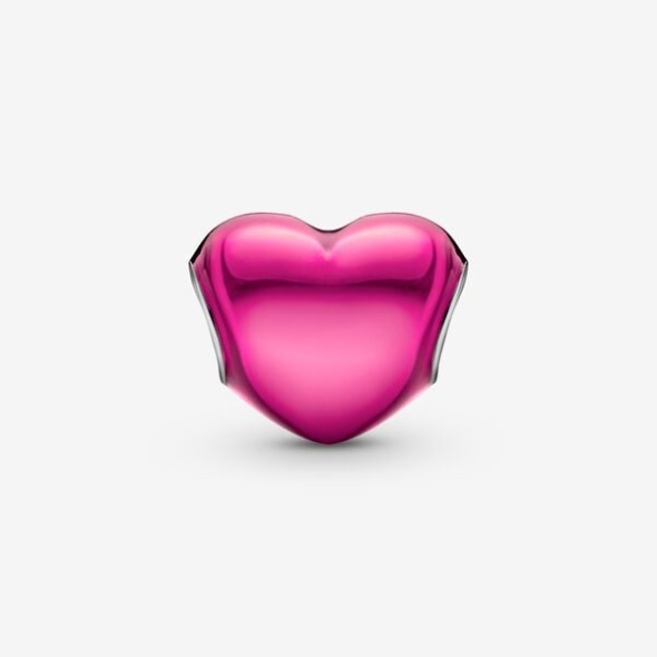 Metallic Pink Heart Charm Pandora Australia